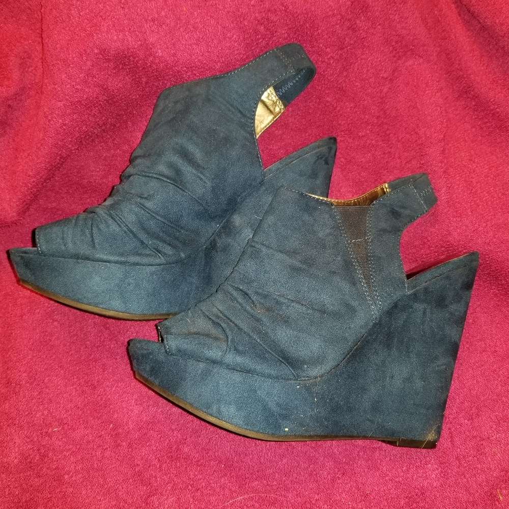 NWOT Carlos wedge shoes 8.5 blue